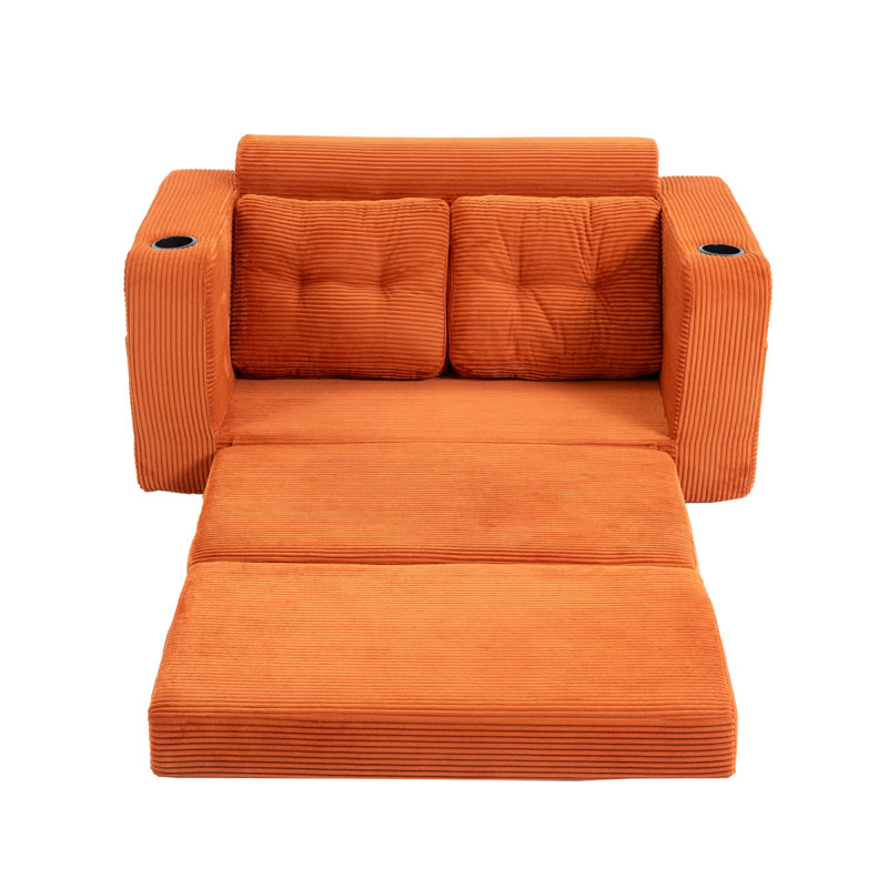 Canapé-lit convertible, canapé-lit double extensible, canapé-lit convertible 2 en 1, canapé-lit escamotable avec coussins pour le salon de la chambre à coucher