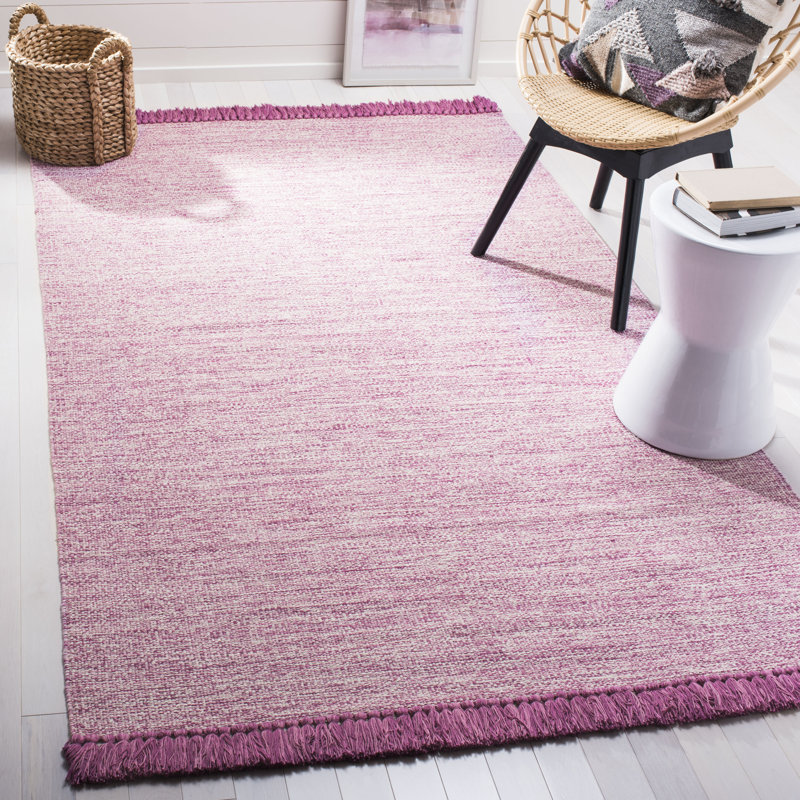 Waloo Hand Woven Cotton Chevron Rug, Rectangle 5' x 8'