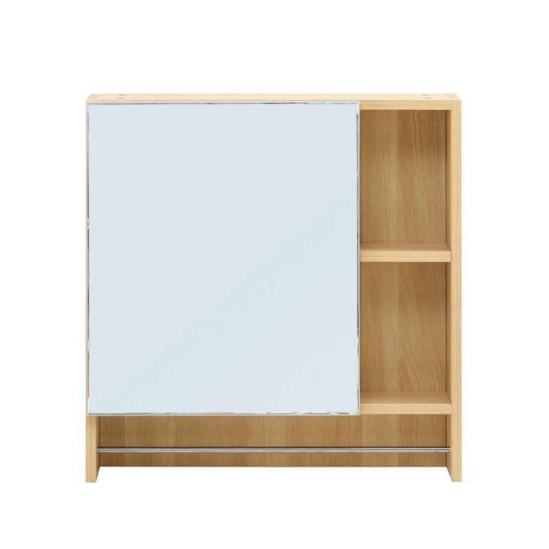 Armoire de salle de bain avec compartiments ouverts et cachés - Répond à divers besoins de rangement Fixation murale adaptée aux environnements humides