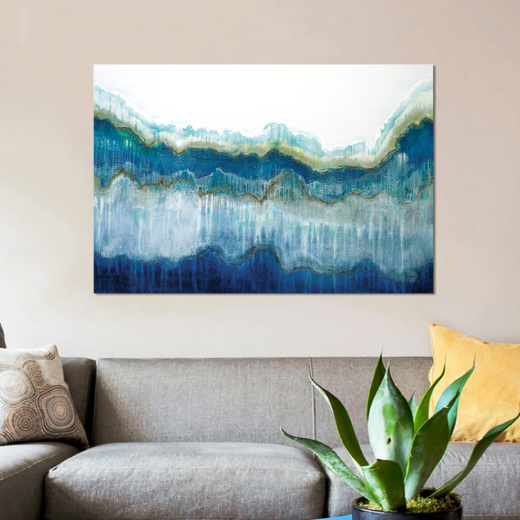 «Surf's up» par Liz Jardine, reproduction d'art sur toile tendue, H 40 po x l 60 po x P 1,5 po, Toile tendue, Pas de tapis