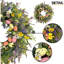 Couronne de Pâques de campagne de 24 pouces pour la porte d'entrée, couronnes de printemps pastel artificielles avec œufs de Pâques, lavande et fleurs sauvages, couronne fabriquée à la main pour les décorations d'intérieur et d'extérieur de fenêtre de manteau d'entrée