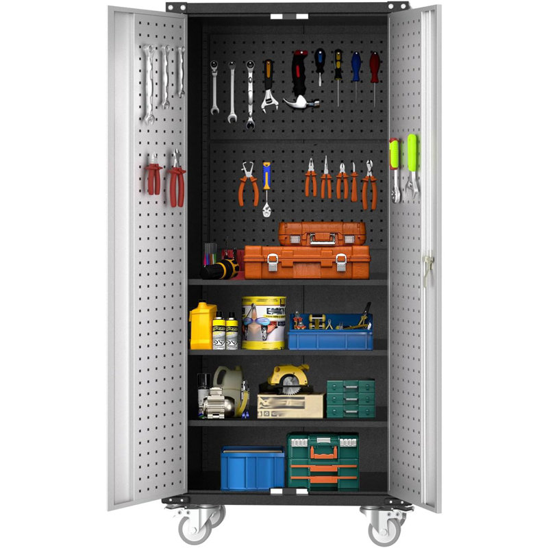 Armoire de rangement en métal avec roulettes H 72 po