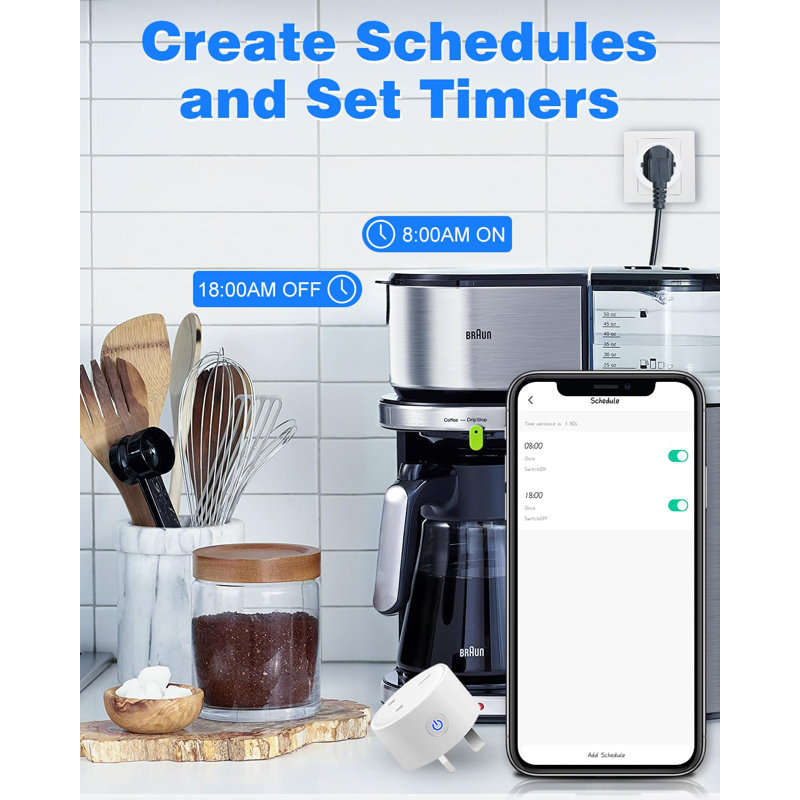 Smart Plug WiFi Alexa Plugs, Avatar Controls Smart Home Mini Outlet 13A Wireless Timer Socket Works with Amazon Alexa (Echo and Echo Dot), Google Home, SmartThings, No Hub Required, 2.4 GHz