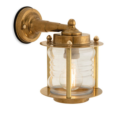 Brass 16cm H Outdoor Wall Lantern