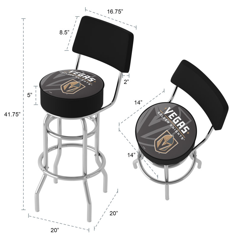 Swivel Upholstered Counter Stool with Metal Frame