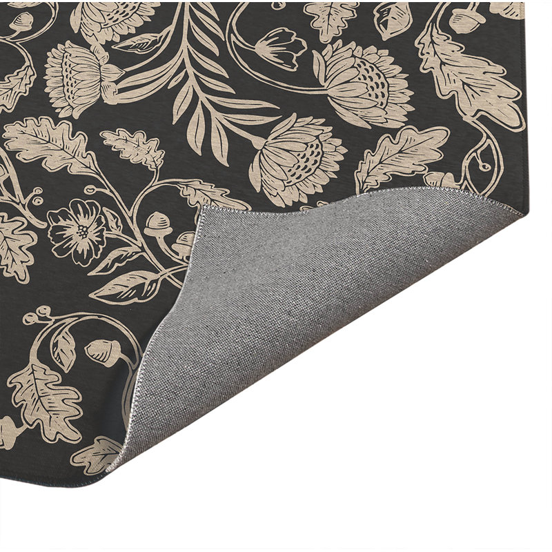 Tapis de bureau léger Autumn Vines, Gris anthracite, L 36 po x P 60 po