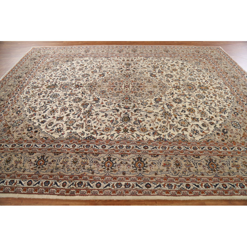 Tapis persan traditionnel Kashan noué à la main 10 x 13