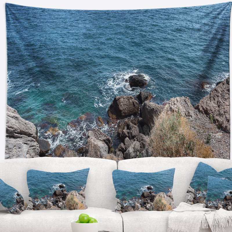 Tapisserie «Seashore Blue Waters» à la péninsule de Crimée, H 32 po x l 39 po