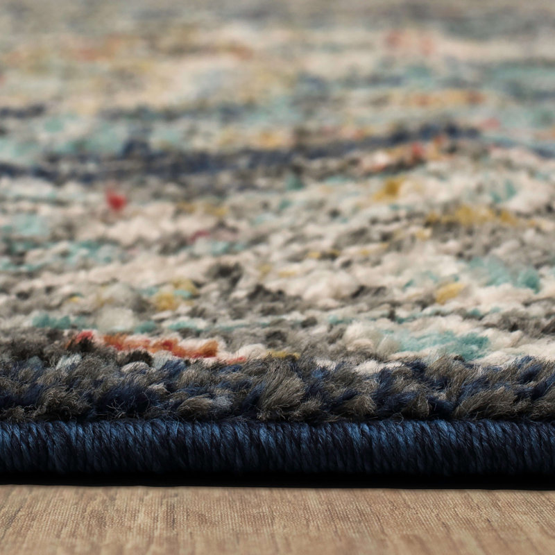 Devonshire Blue Ornamental Medallion Area Rug, Rectangle 7'10" x 10'