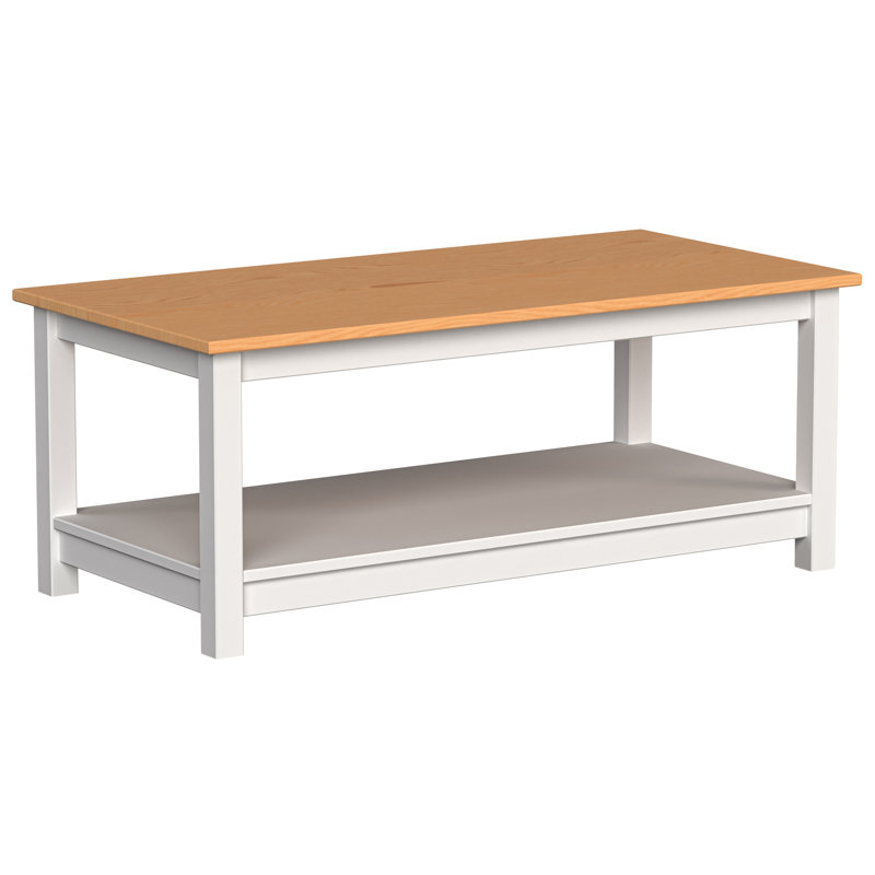 Albrecht Solid Pine Wood Shaker Coffee Table - Timeless simplicity and elegance by Red Barrel Studio., Pine Top/White Base