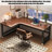 Simple and modern solid wood L - shaped desk-785396827