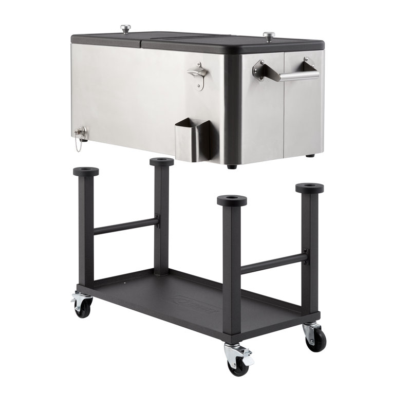 TRINITY 100 Qt./25 Gal. Stainless Steel Wheeled Cooler w/ Detachable Tub