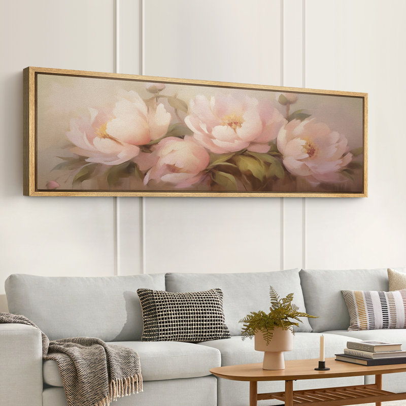 Pivoine rose, H 20 po x l 60 po, Naturel