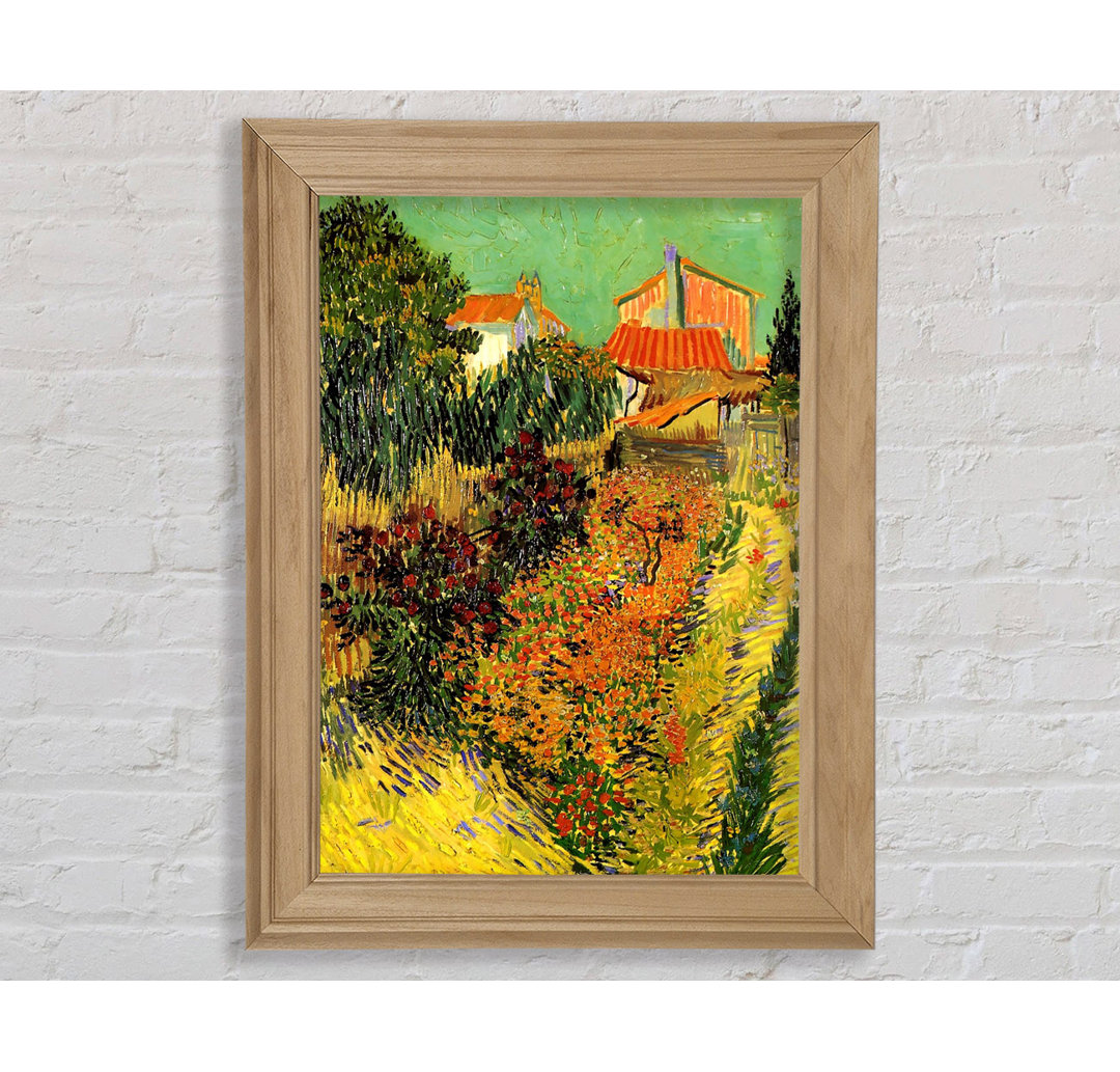 Van Gogh Garten hinter einem Haus - Einzelner Bilderrahmen Kunstdrucke