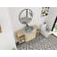 Meuble-lavabo double 48 po (pleine longueur) 48 po - 5 options de couleur de lavabo (motifs blanc / noir / marbre) + armoire en bois clair (type C)-1458886648