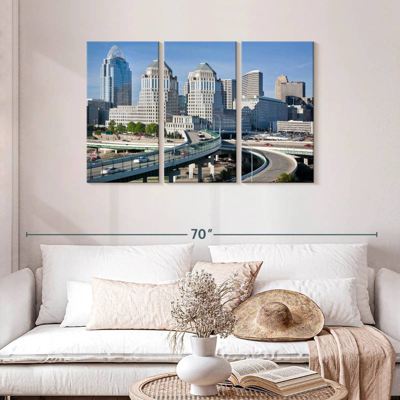 Paysage urbain de l'Ohio Cincinnati, H 28 po x l 45 po