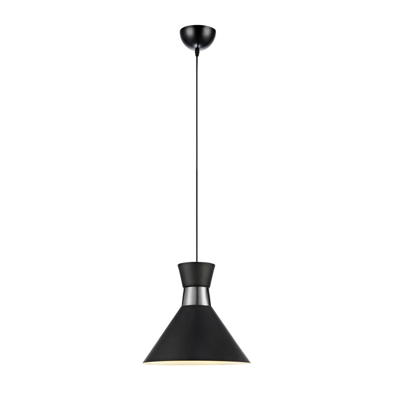 Bessemer 1 - Light Cone Pendant, Black/Steel
