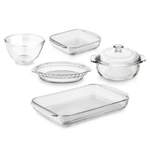 La Rochelle 7 Pc. Ceramic Bakeware Set with Square and Round Pans, Rustic Farmhouse Dishes for Baking, Cooking, Lasagna, and Pastries, Thick