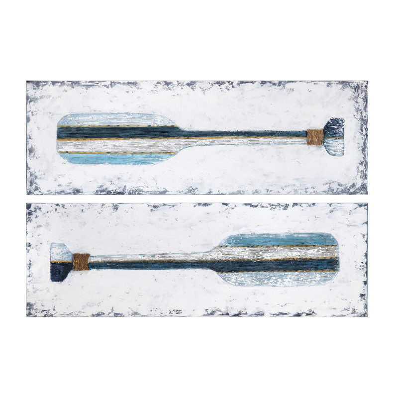 Paddles Up 2-Piece Coastal Beach Canvas Painting