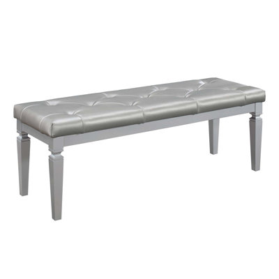 Modern Glam Faux Leather Upholstered Bench With Foam Cushion, Perfect For Home Decor And Extra Seating