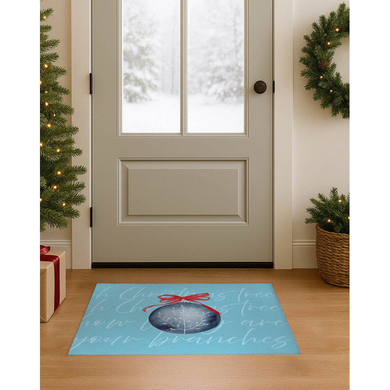 Tapis d'entrée Oh Oh Tree, Bleu, L 48 po x L 72 po