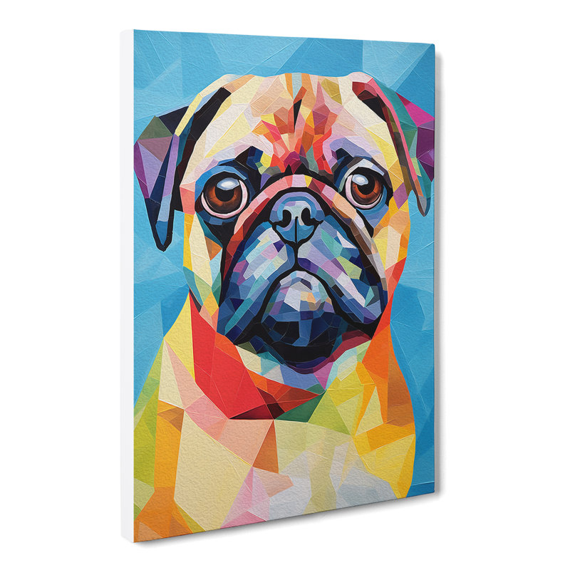 Pug Cubism - Wrapped Canvas, 76cm H x 50cm W x 3cm D