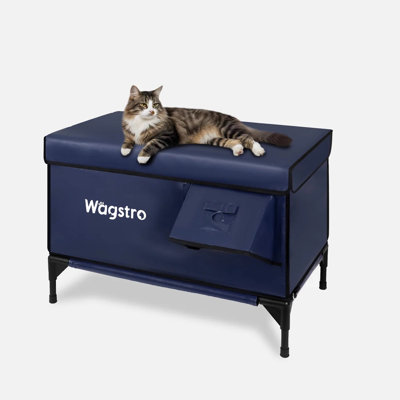 Heated Outdoor Heated Cat Shelter With Insulated Pad And Weatherproof Canopy,One-Way Escape Door,Eco-Friendly Winter Cat House