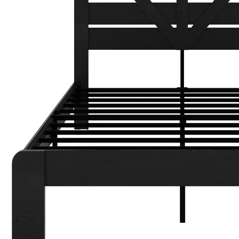 Tête de lit, tête de lit plateforme, grand rangement sous le lit, Noir, Double