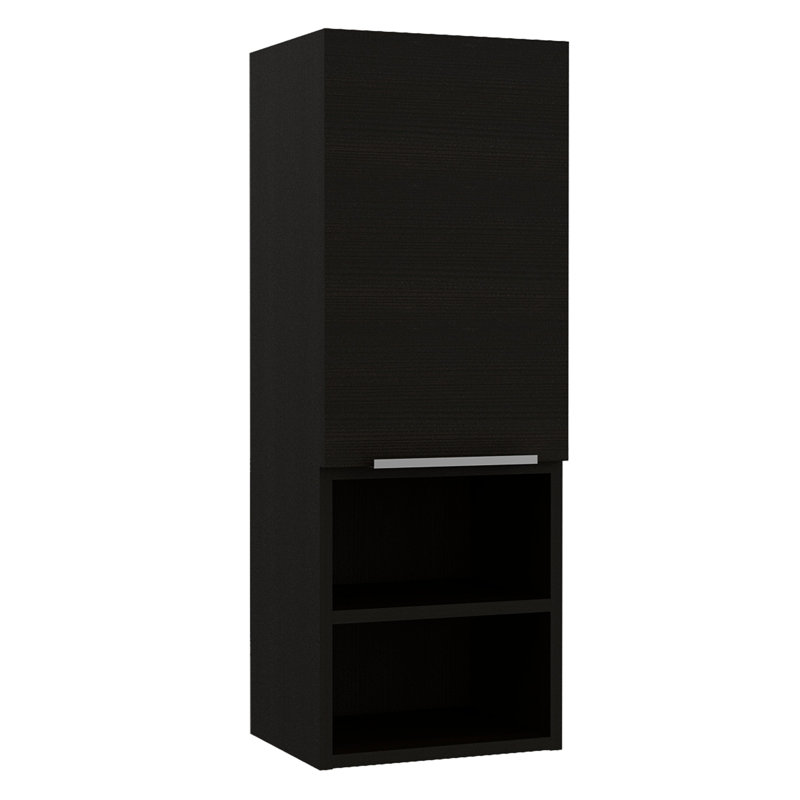Hoddesd Freestanding Standard Linen Cabinet, Black