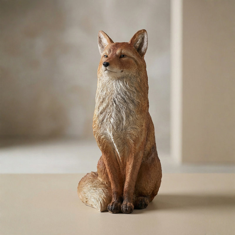 Seated Fox Sculpture