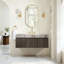 Meuble-lavabo et lavabo de luxe de 48 po, meuble de salle de bain suspendu moderne pour famille, meuble de salle de bain en pierre frittée de style milieu du siècle