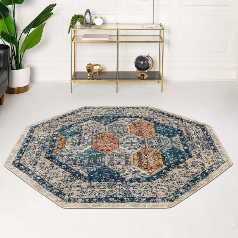 Akira Geometric Indoor Rug, Octagon 5' x 5'