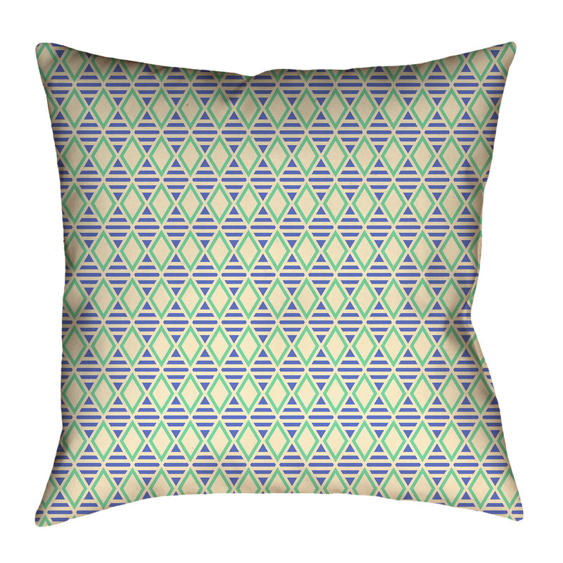 Coussin Katelyn Elizabeth, 28 po x 28 po, Vert / bleu