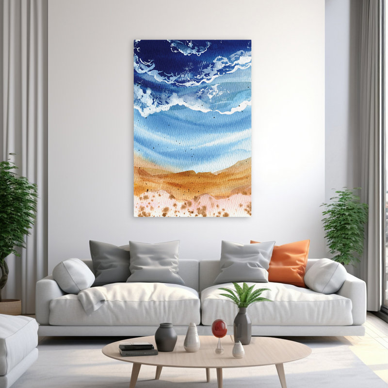 Beachy and Contemporary Serene Seaside, H 60 po x l 40 po