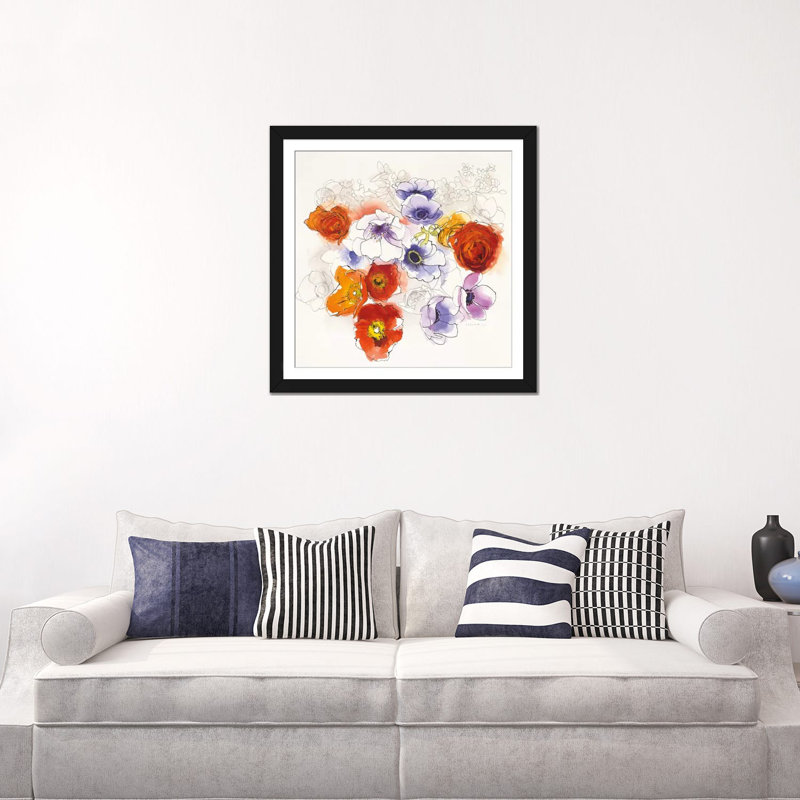 Fleurs spring, impression sur toile tendue, Papier beaux-arts encadré noir, Blanc, H 24 po x l 24 po x P 1 po