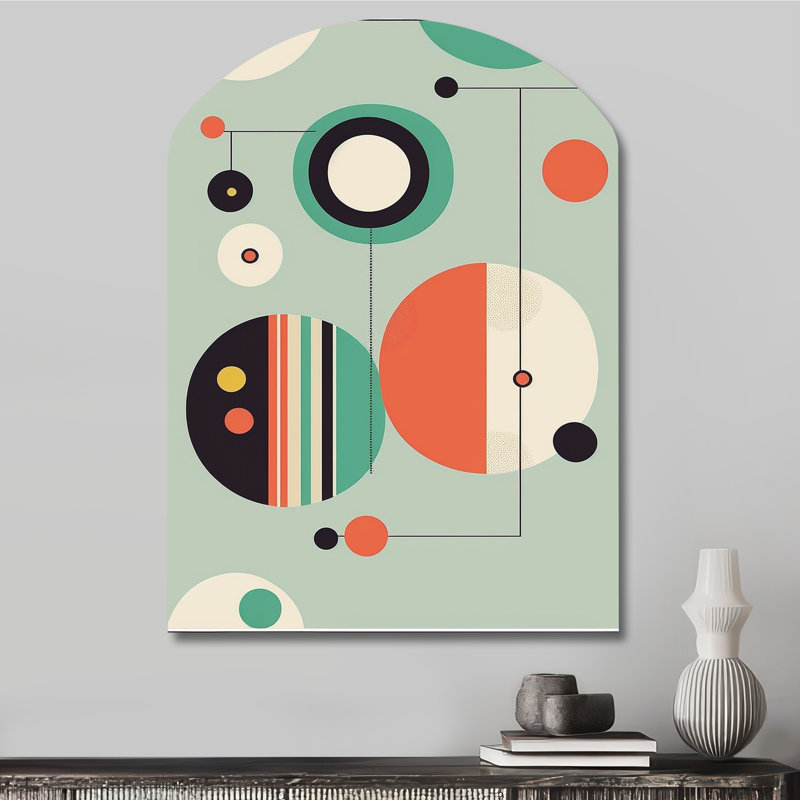 Art mural asymétrique Jolicia - Modern Midcentury, H 34 po x l 25 po