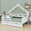 Woodhouse Platform Beds With LED, Storage Shelves, Drawers And Guardrail-366548719