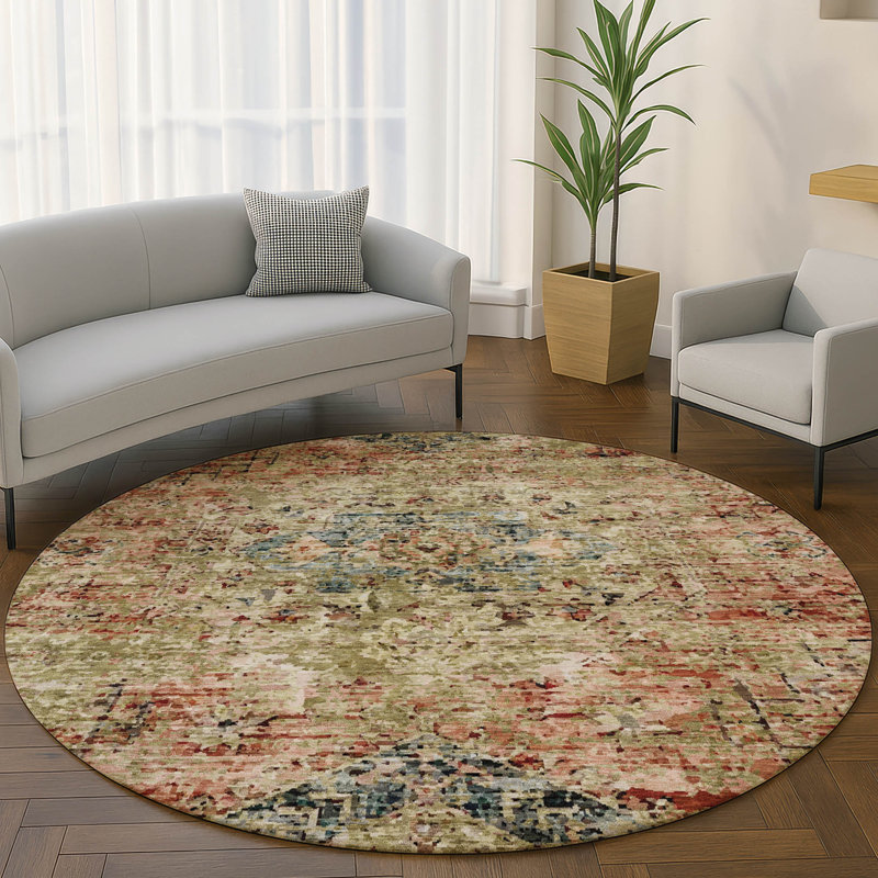 Tapis de qualité supérieure Mayfield Global, Terracotta, Rond 8 pi