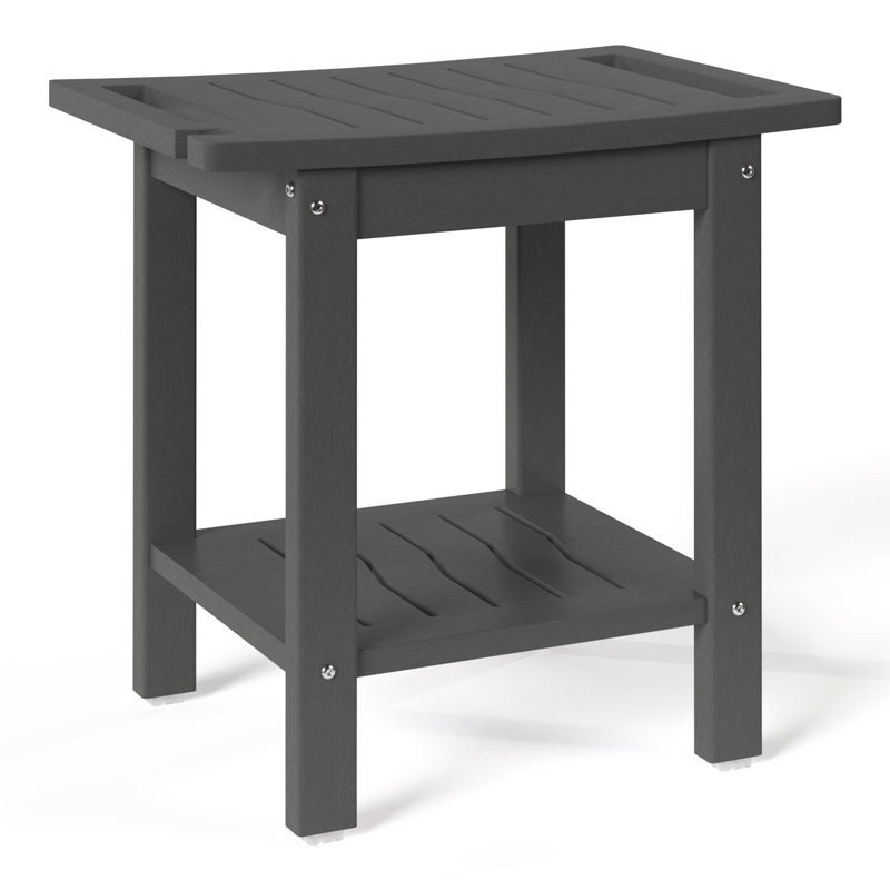 Poly Shower Bench, Dark Gray