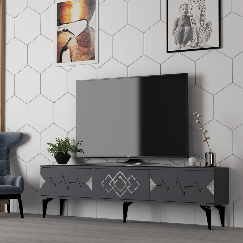 Meuble télé, Argent / Anthracite