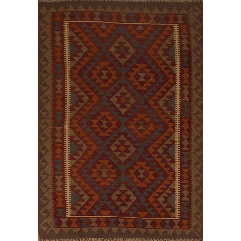 Tapis oriental en laine Tribal Kilim 5 x 7