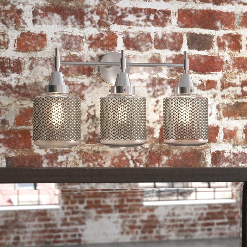 Éclairage pour meuble-lavabo à 3 lumières à intensité variable Gayle, Blanc mat, Chrome poli, Ampoule non incluse