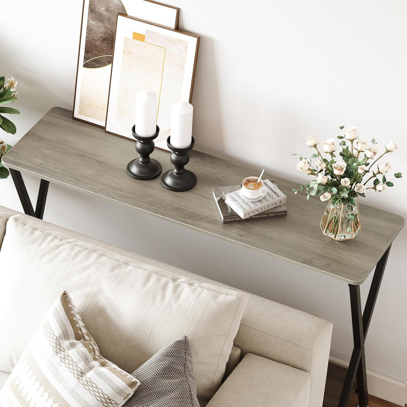 Entryway Table, Couch Table Behind Sofa,2-Tier Industrial Display Table with Shelves, Foyer Tables for Entryway, Foyer, Living Room, Bed Room