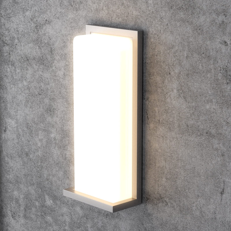 Applique murale moderne 20W à DEL, Peint argenté, H 14 po x l 6 po x P 3 po, 20 W
