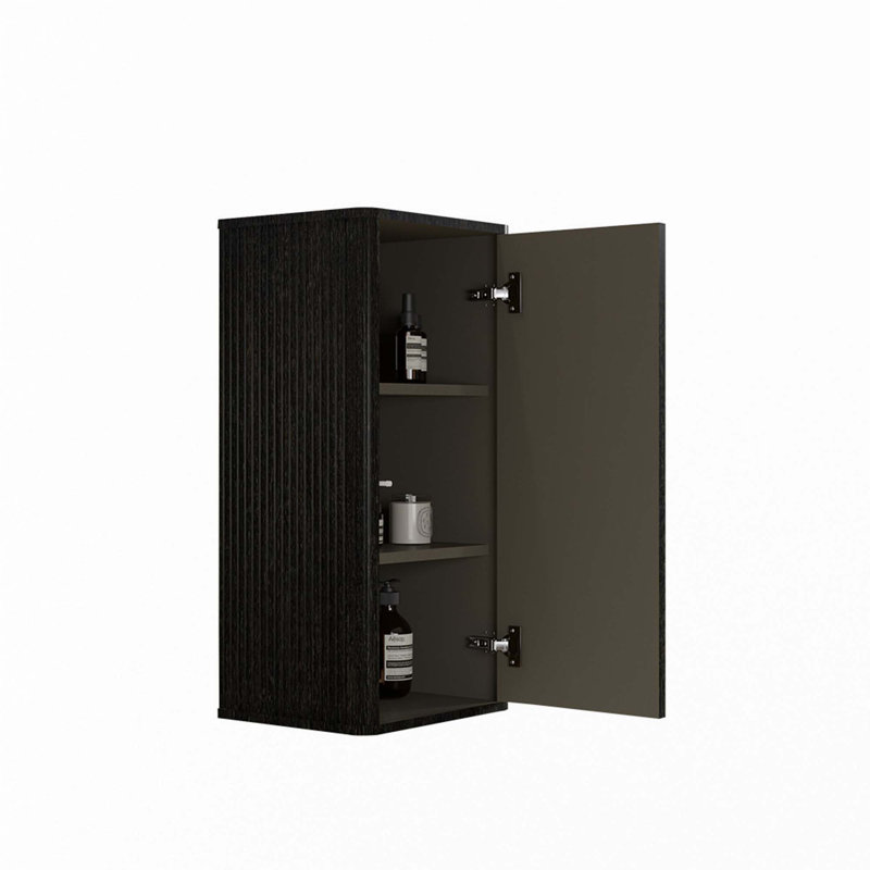 Bathroom Floating Side Cabinet, Wall-Mounted Storage Cabinet, Black
