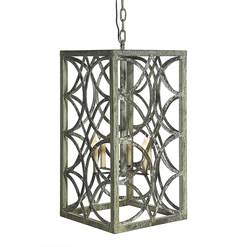Lustre rectangulaire élégant 6 lumières