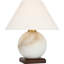 Hardwick 12" Cordless Accent Lamp in Alabaster and Natural Rift Oak with Linen Shade
