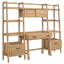 Ensemble de bureau d'ordinateur et de bibliothèque Schlesinger 4 pièces brun clair vieilli