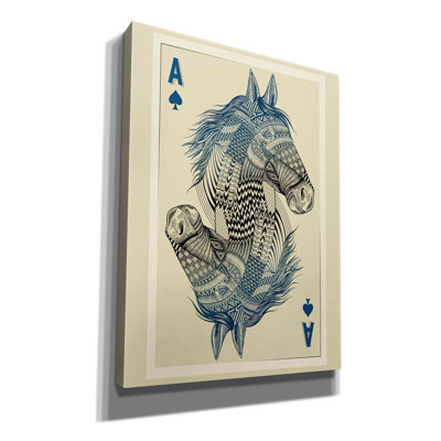 Geo Horse On Canvas by Rachel Caldwell Print
