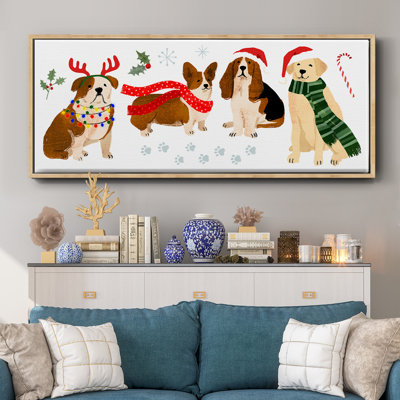 Holidogs Collection D- Framed Canvas